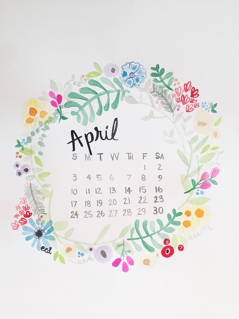 april calendar printable