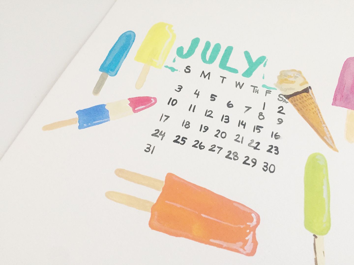 july goals printable calendar