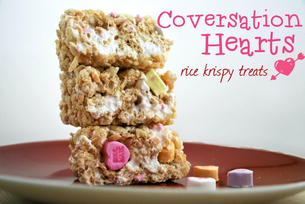 Conversation Hearts Rice Krispy Treats