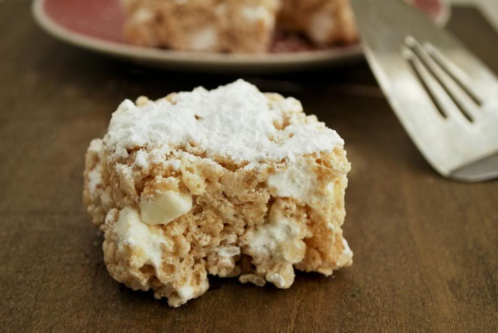 White Chocolate Rice Krispy Treats