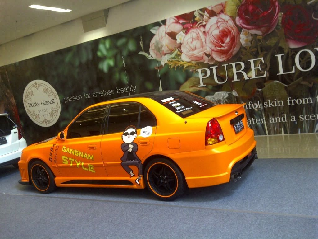 Orange Matte Street Racing Hyundai Accent OPPA GANGNAM STYLE