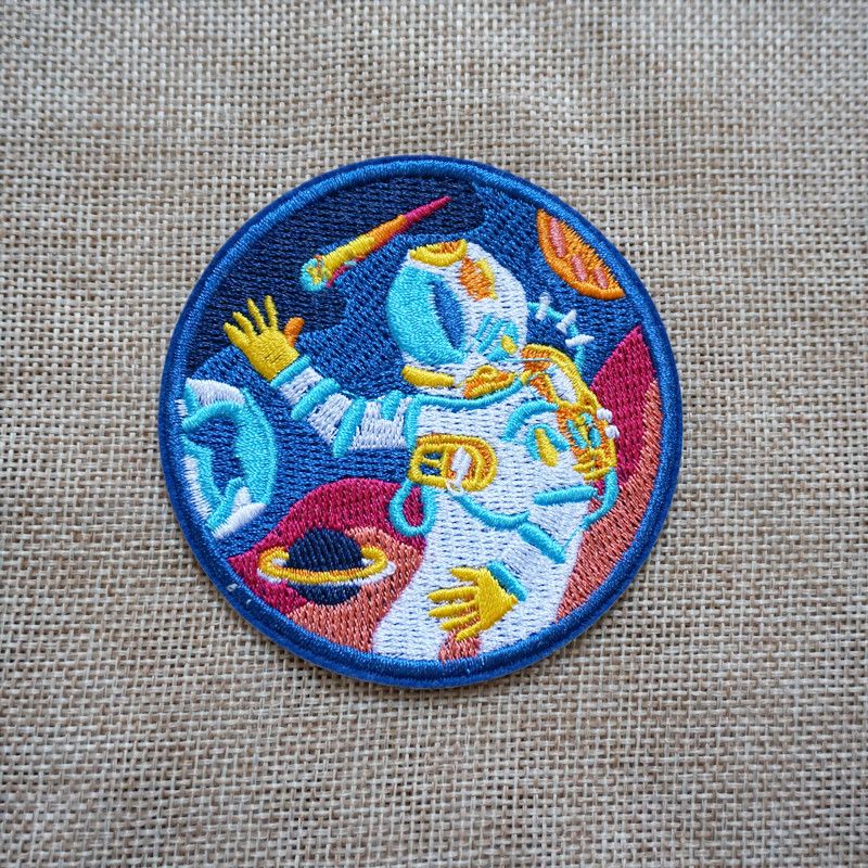 Embroidered Space Explorer Sew Iron On Patch NASA Star Badge