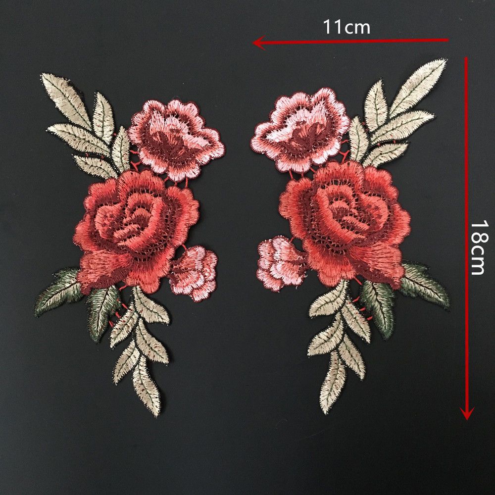 Embroidery Rose Flower Sew On Patch Badge Bag Jeans Jacket Dress